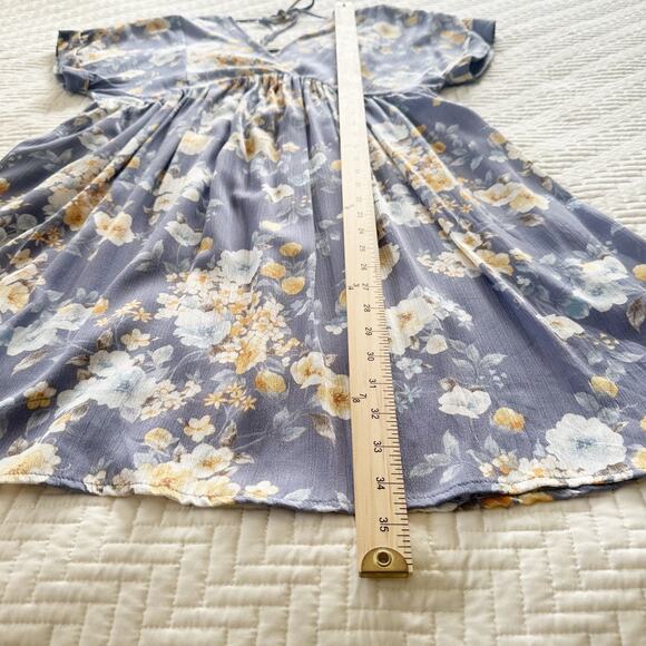 NWT Final Touch Maternity Blue Floral V-Neck Short Sleeve Dress Size Medium - Picture 8 of 8